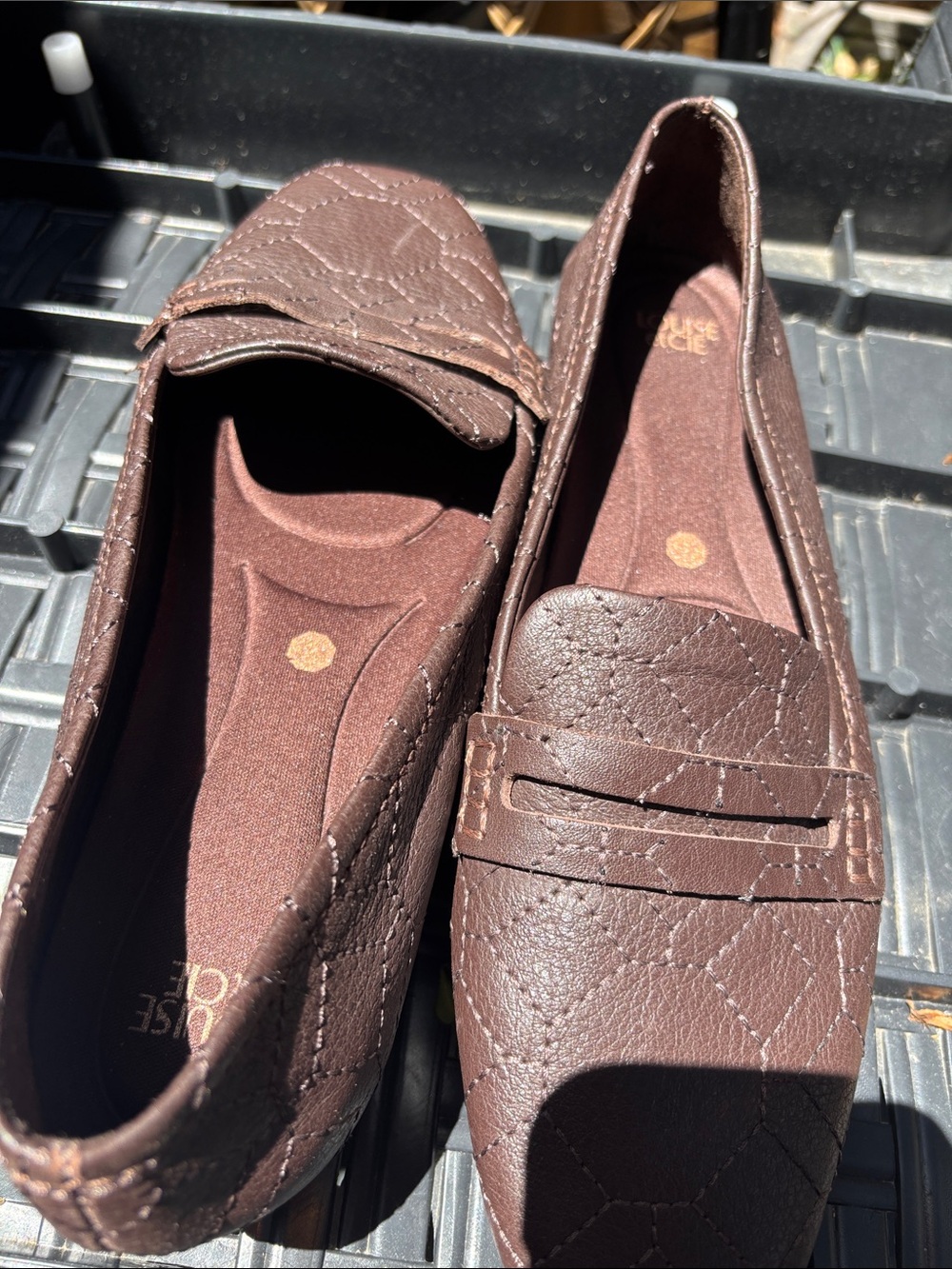 Louise et Cie Quilted leather Dark Brown Penny Loafers